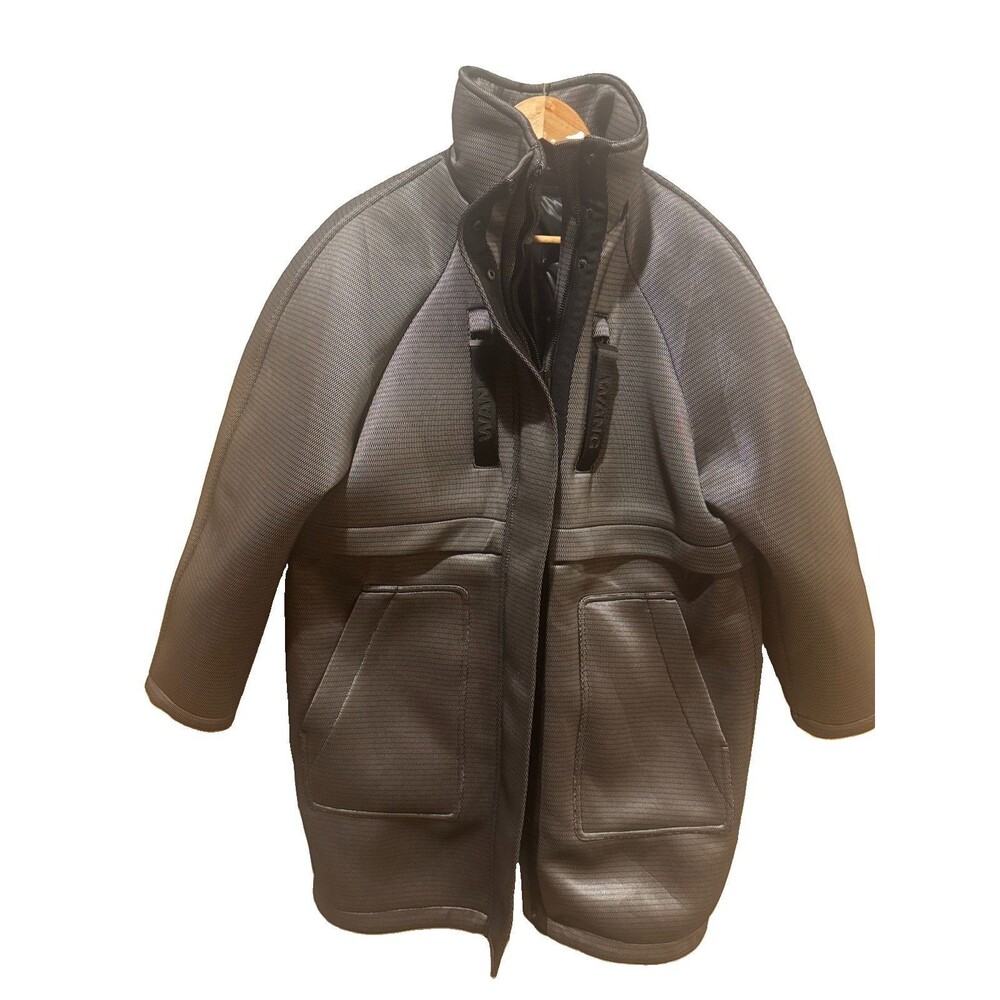 Women's Alexander Wang x H&M Oversized Neoprene Parka Jacket Coat Black Size 6